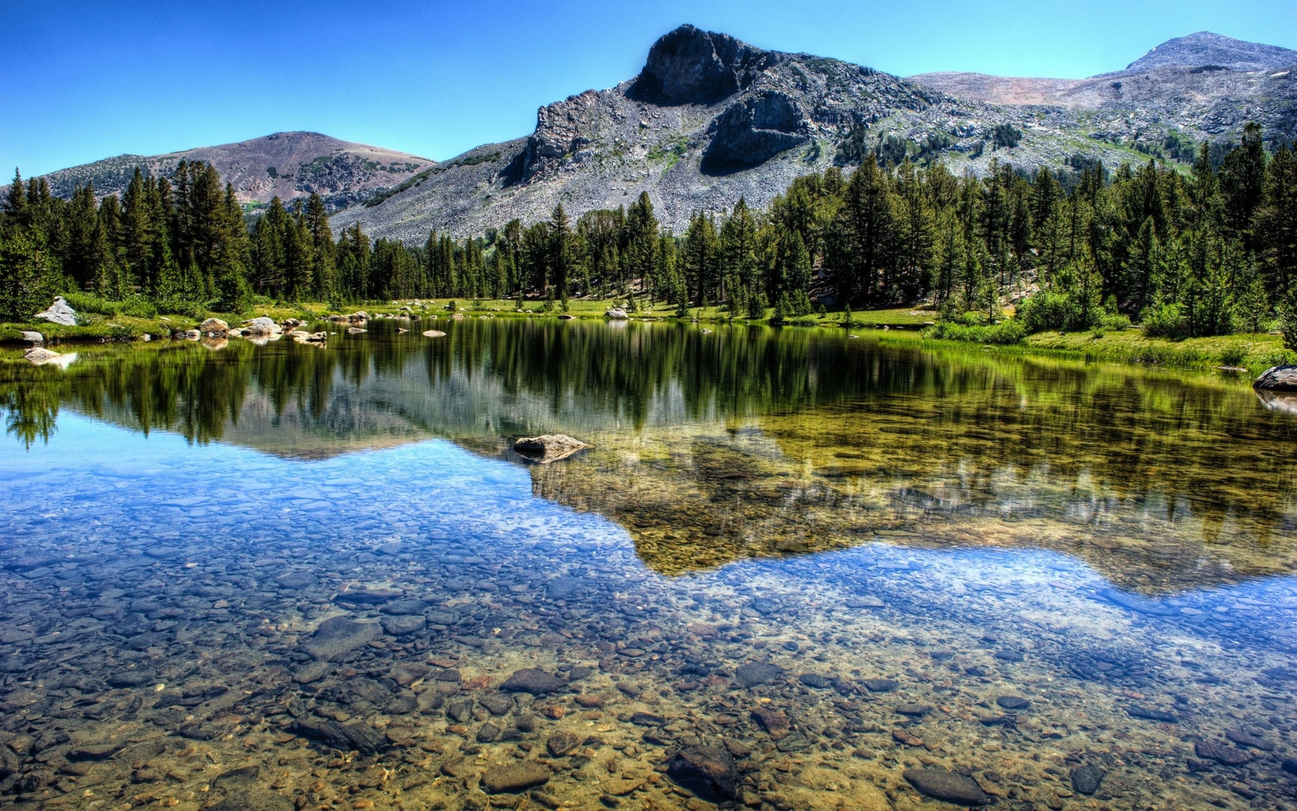 Clear Mountain Lakes HD Desktop Wallpaper