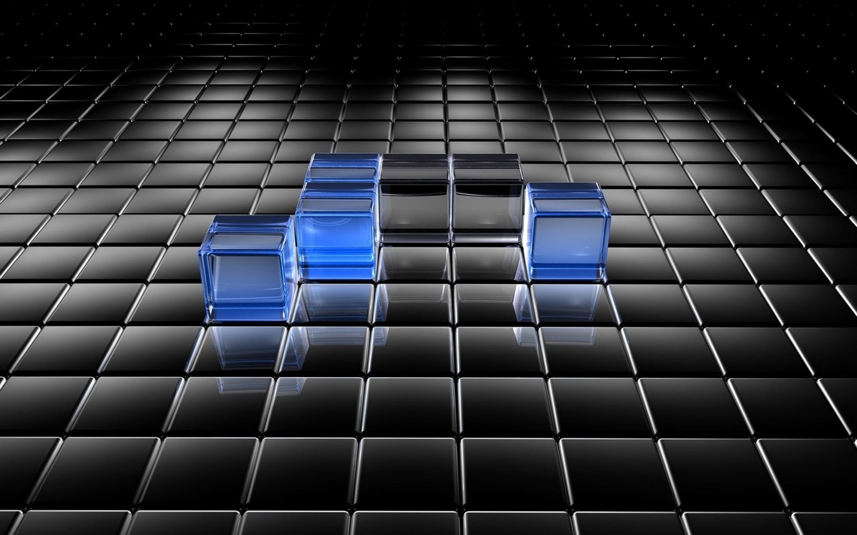 3d Black And Blue Translucent Cubes Wallpaper HD Mirapic