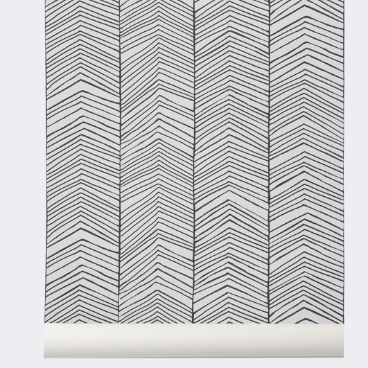 Ferm Living Wallsmart Hand Printed Chevron X Geometric