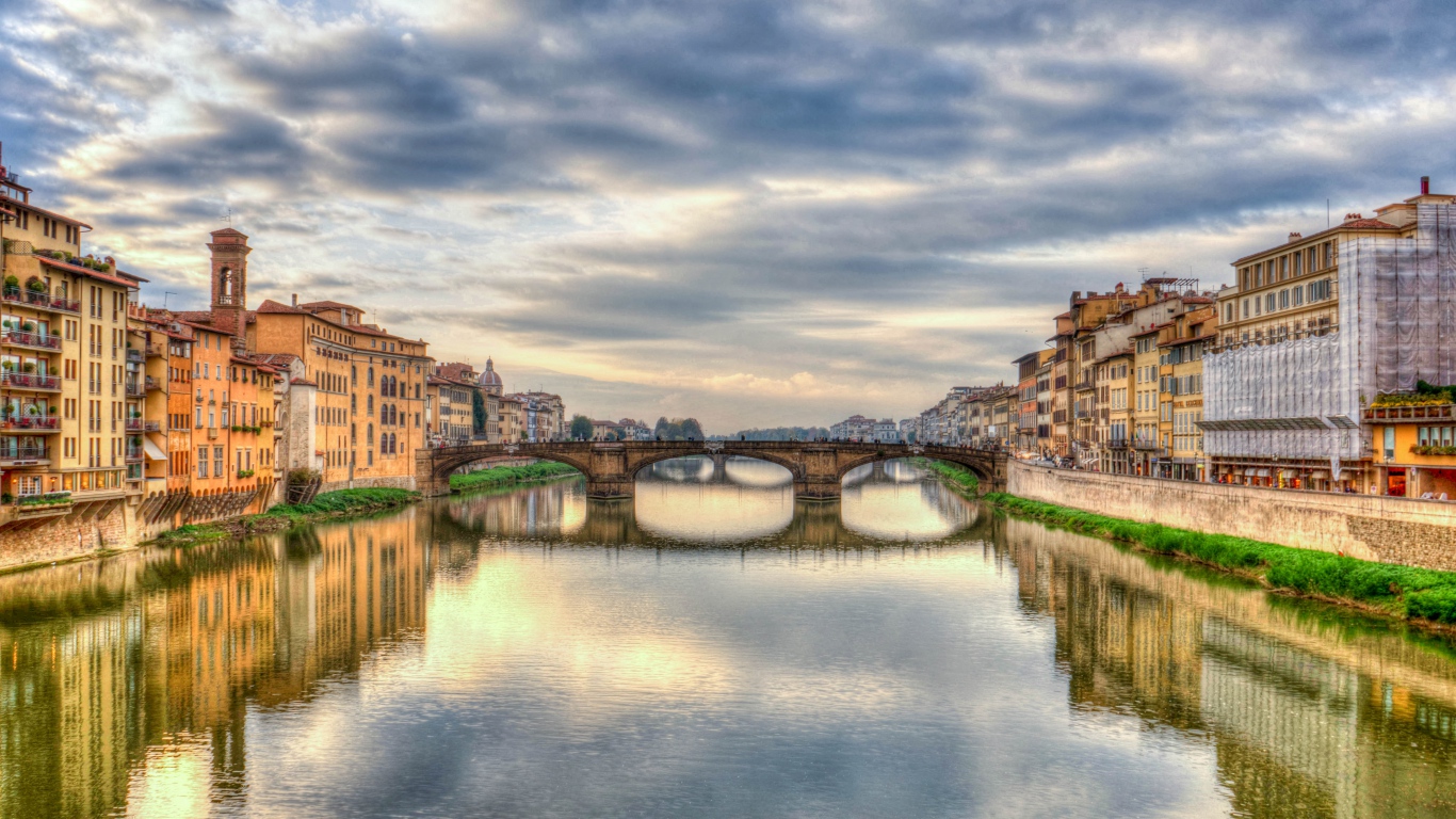 Florence Italy City Bridge River HDr HD Wallpaper Byte