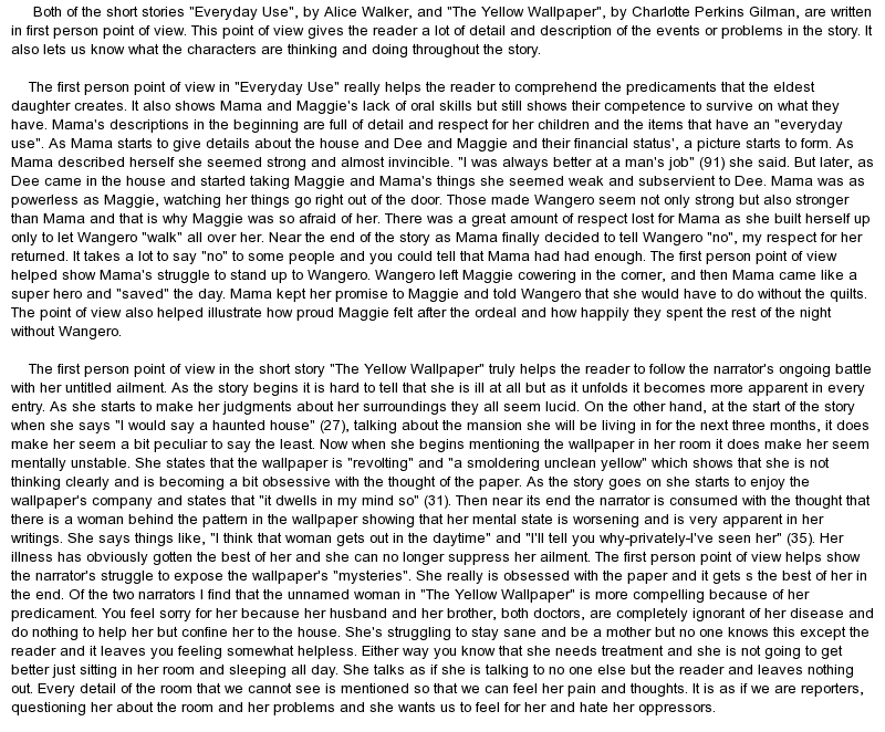 🔥 Download Everyday Use By Alice Walker And The Yellow Wallpaper Point