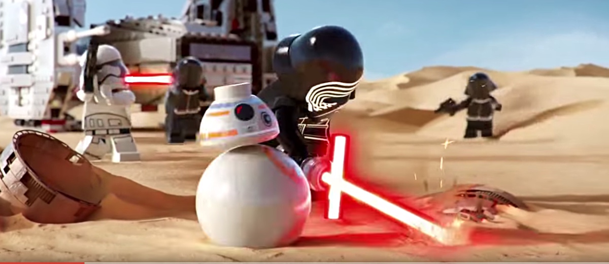 Star Wars The Force Awakens Lego Trailer Pits Kylo Ren Against Bb8