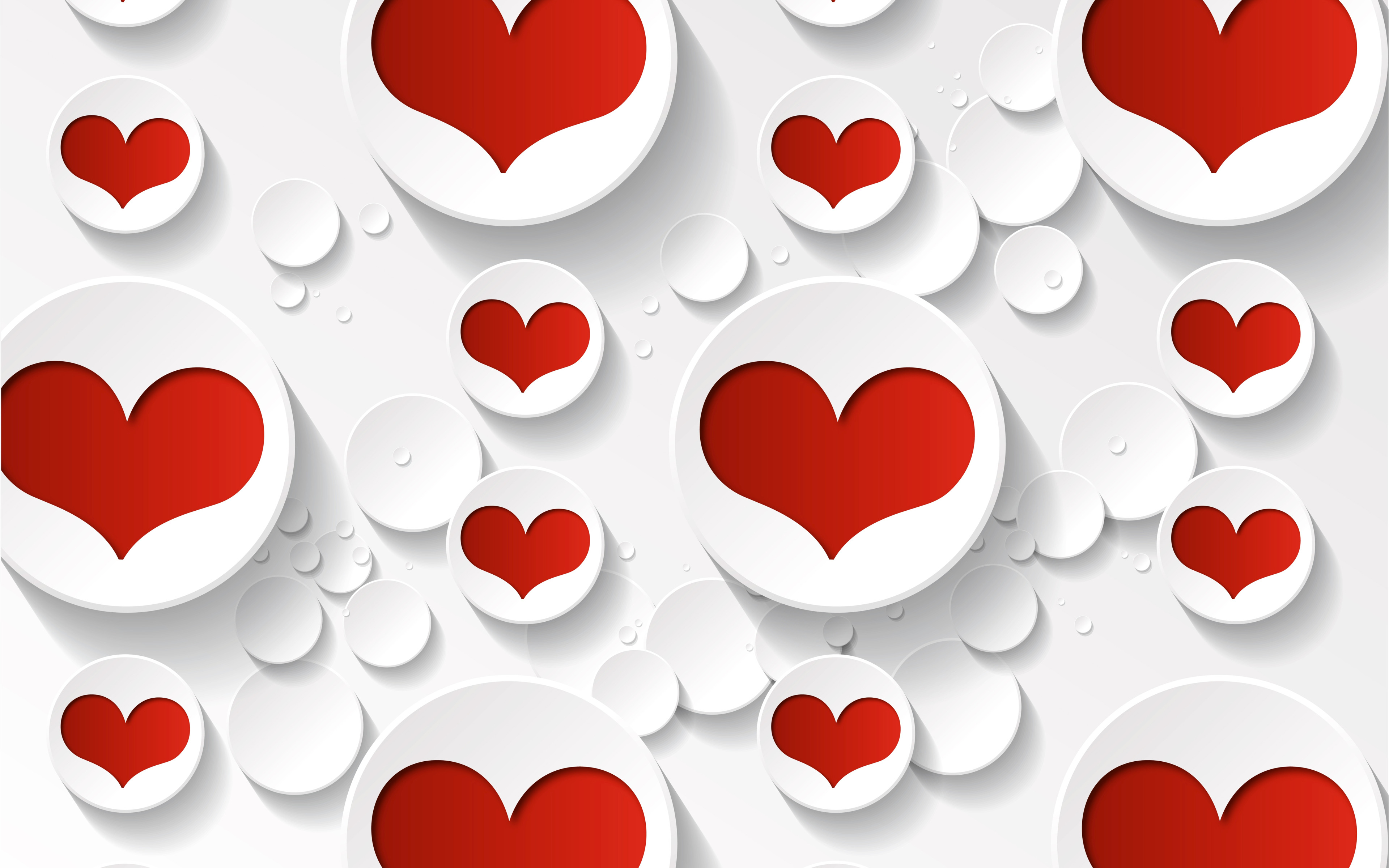 Valentine S Day Red And White Hearts Widescreen Wallpaper Wide