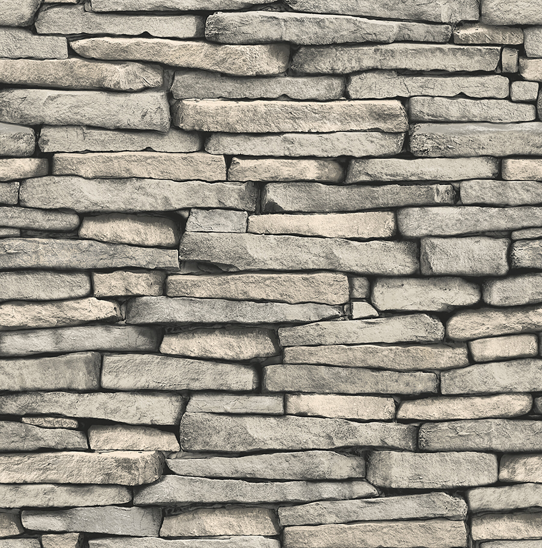 Millwood Pines Khoury Ledge Slate X Stone Wallpaper Roll