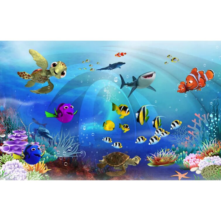 Gk Wall Design Cartoon Undersea Fish Mural Wayfair