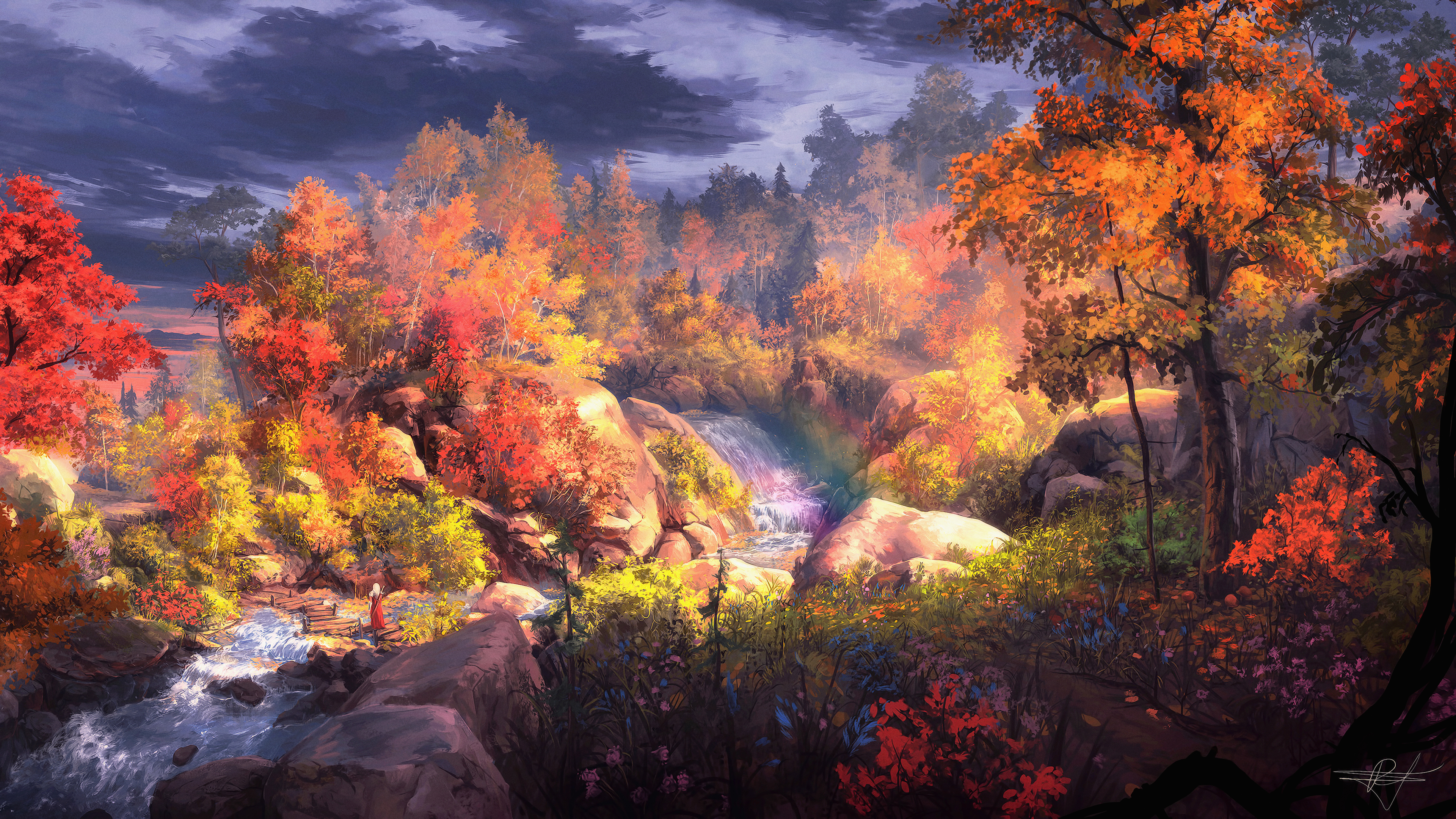 Wallpaper 4k Fantasy Autumn Painting