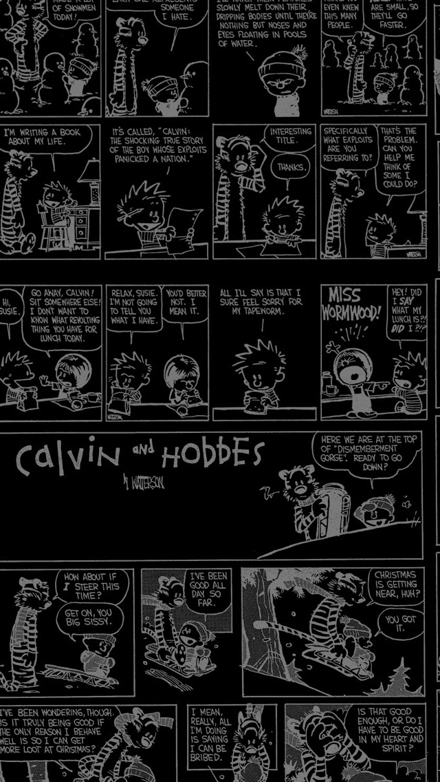 Calvin And Hobbes iPhone 5s Wallpaper