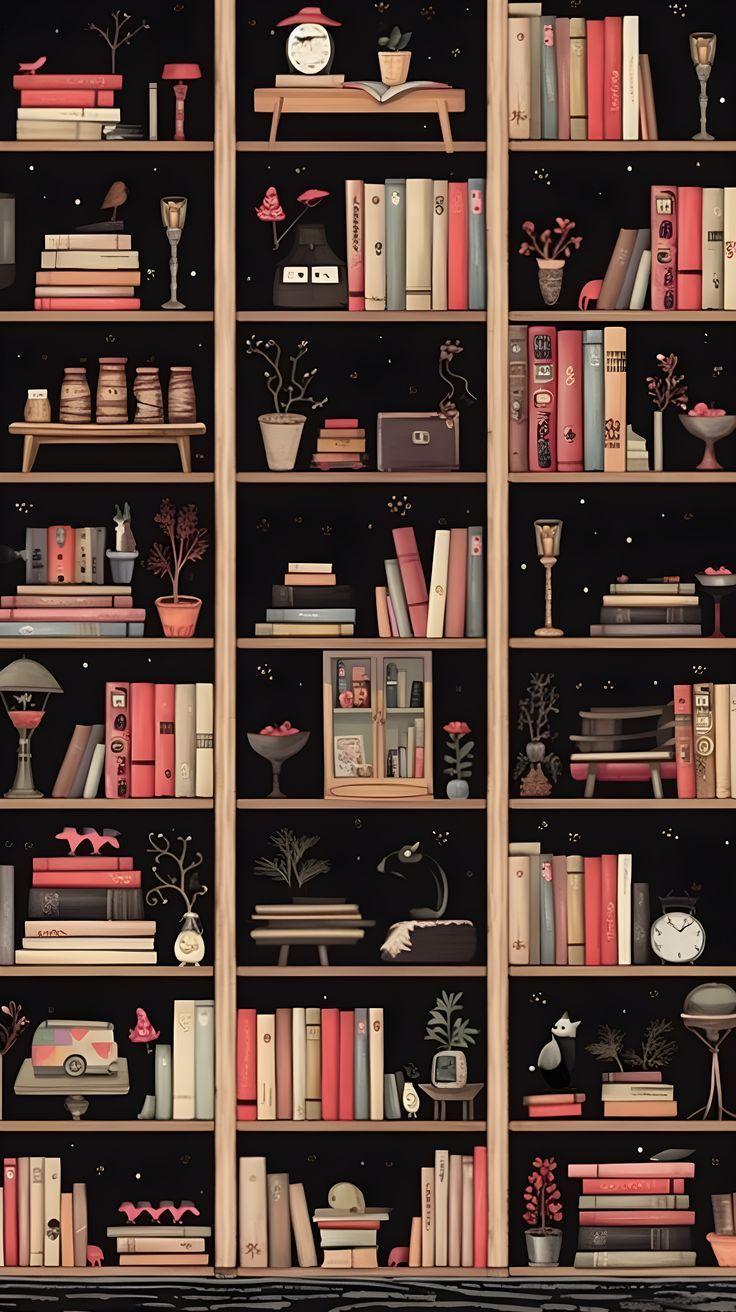 Enchanting Bookshelf A Phone Background Delight In Book