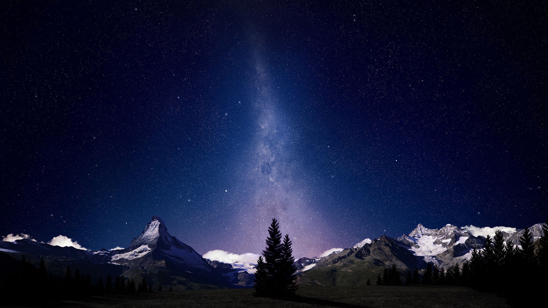 Alpine Night Sky Milky Way Astronomy Wallpaper iPhone