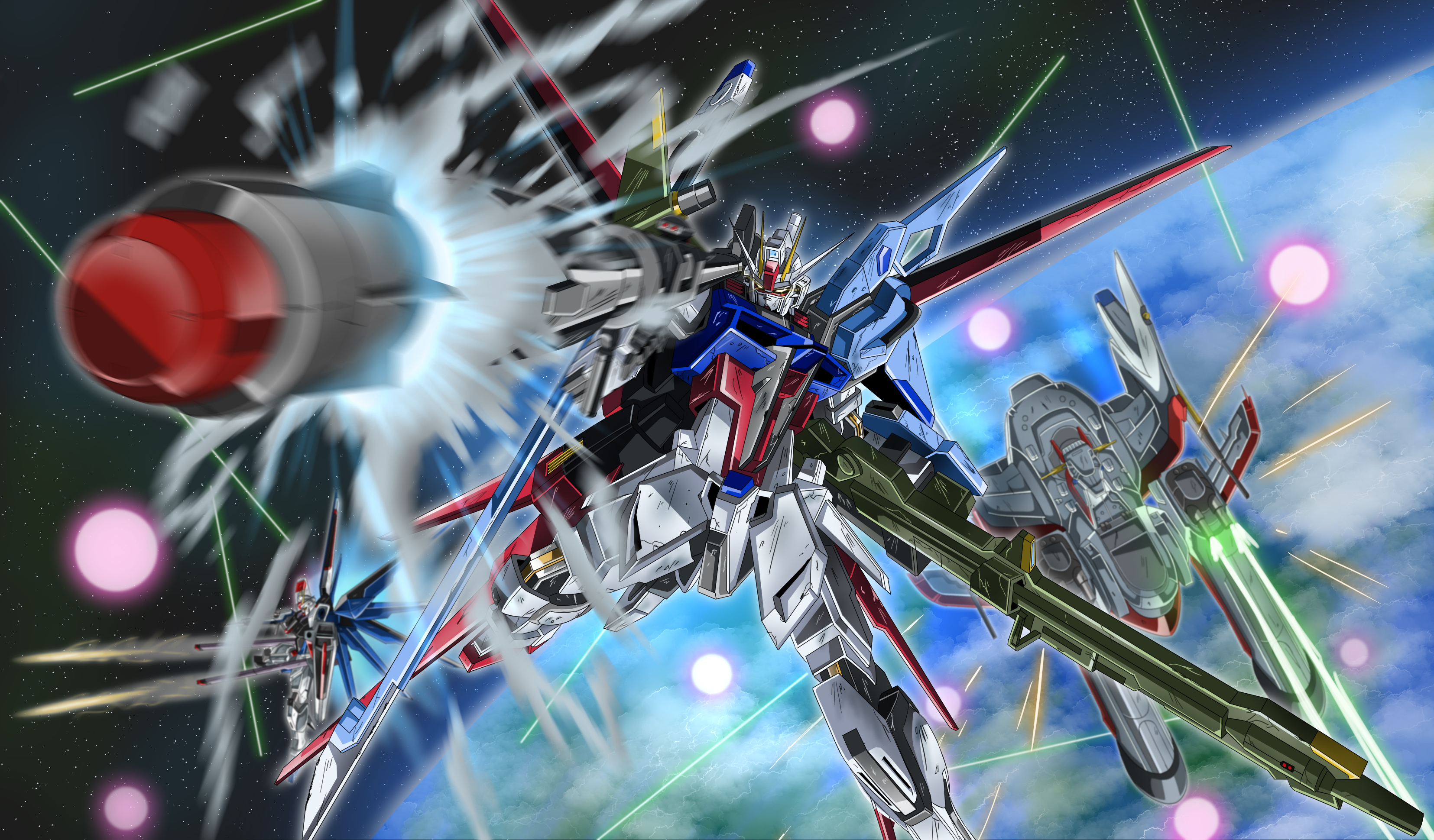 Anime Mechs Super Robot Taisen Freedom Gundam Perfect Strike