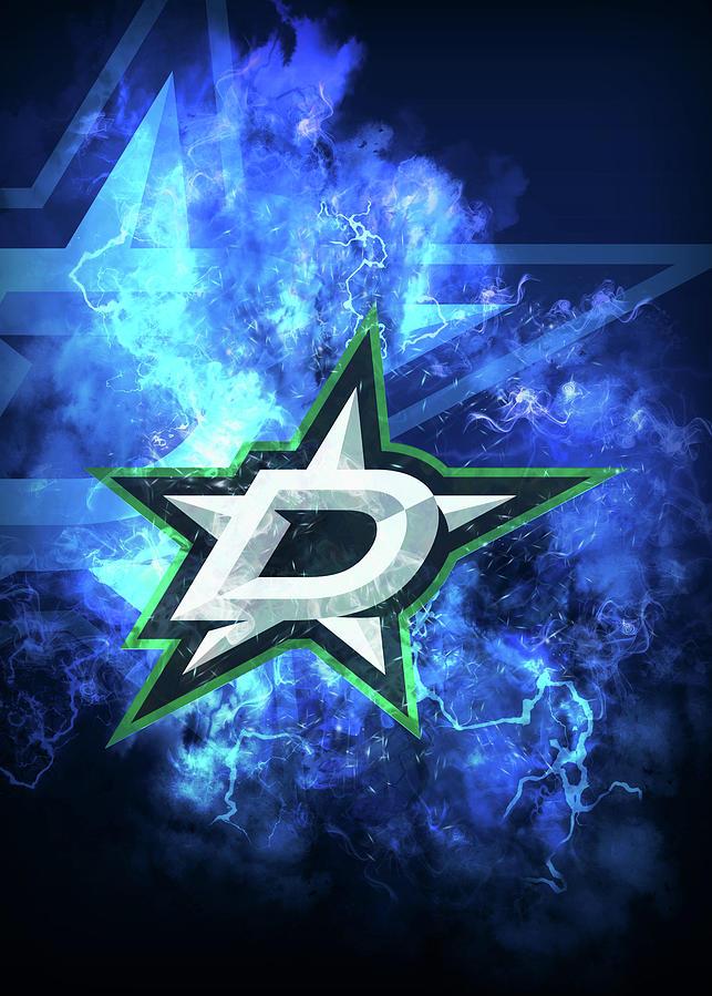 Hockey Lighting Blue Dallas Stars Drawing By Leith Huber Pixels