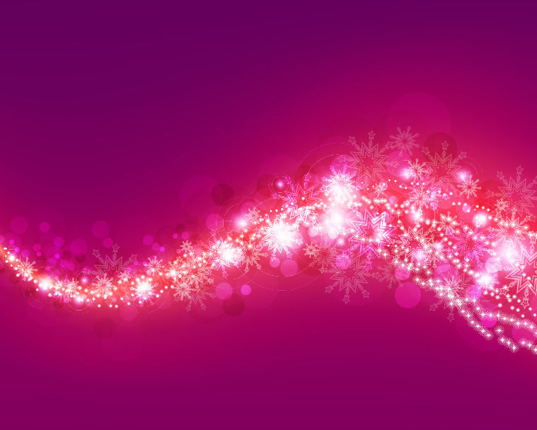 Pink Purple Bokeh Background With Snowflakes Vector