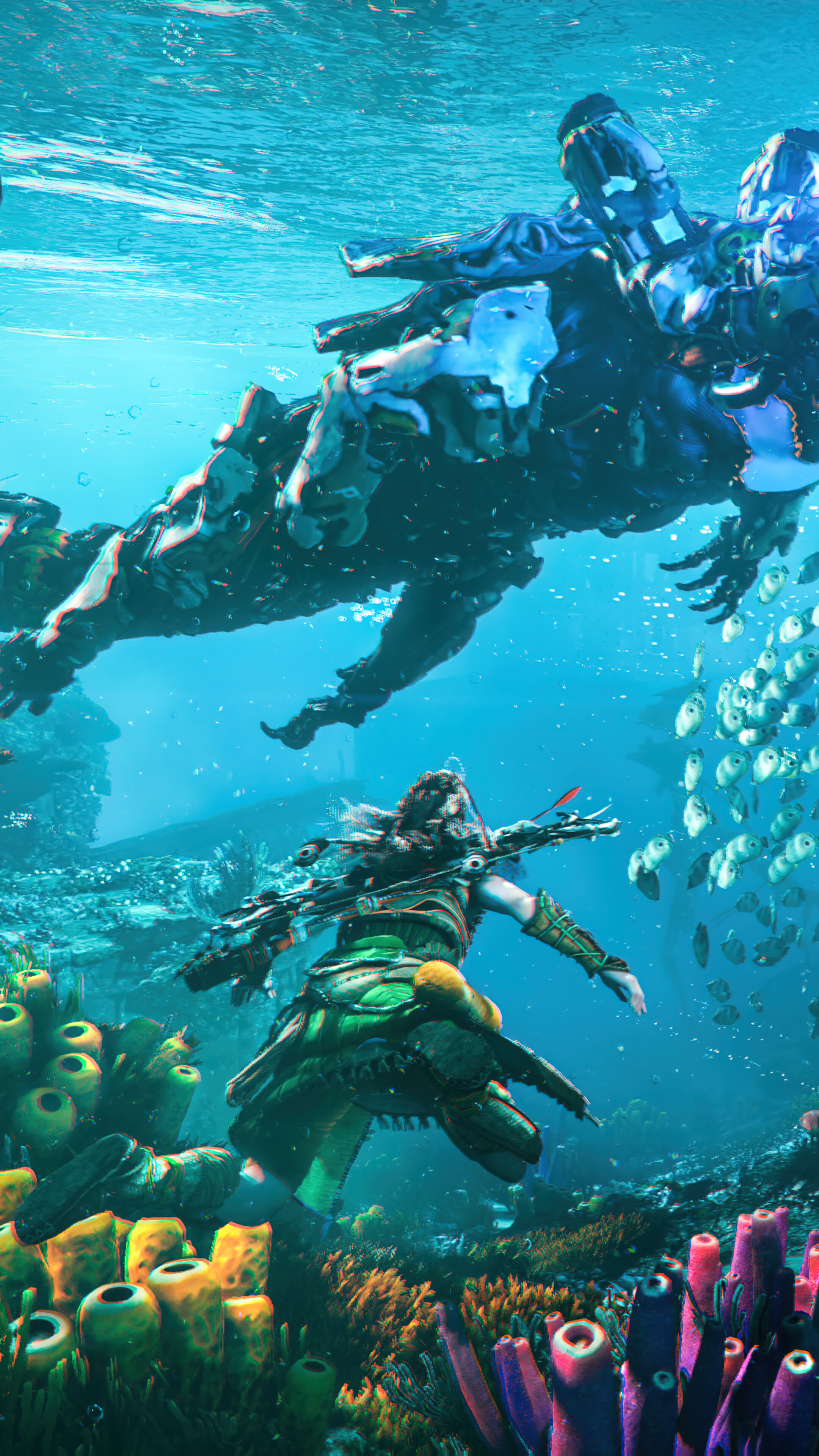 Horizon Forbidden West Aloy Underwater 4k Phone iPhone Wallpaper