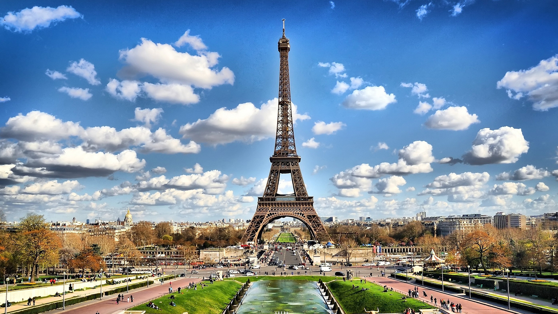 Eiffel Tower And Clouds On Sky Wallpaper Travel HD