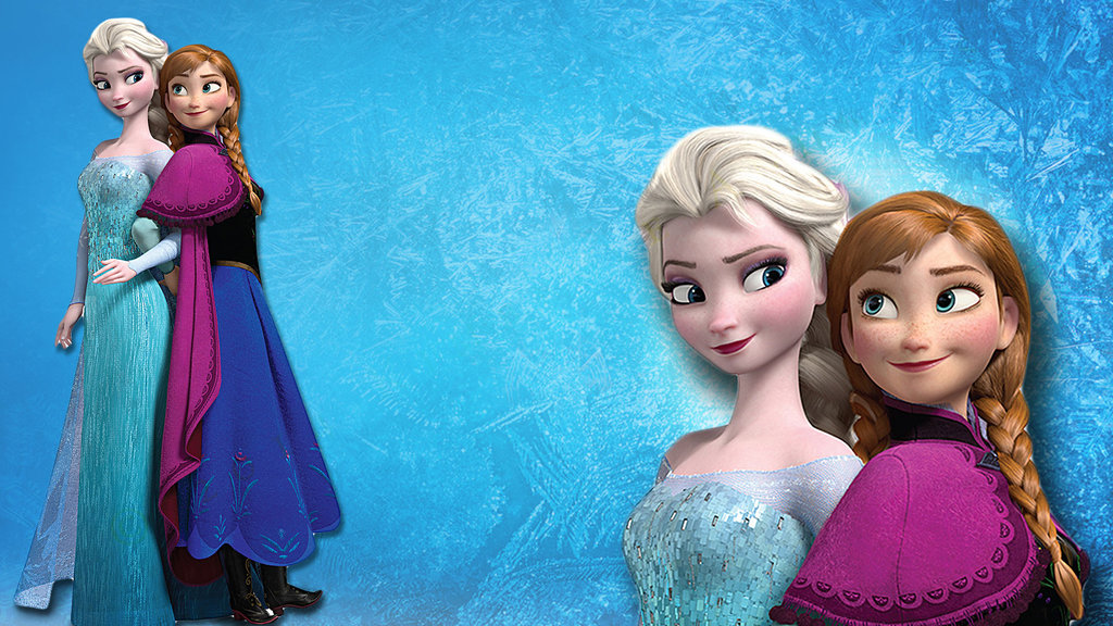 Anna and Elsa Frozen Wallpaper by ottermama