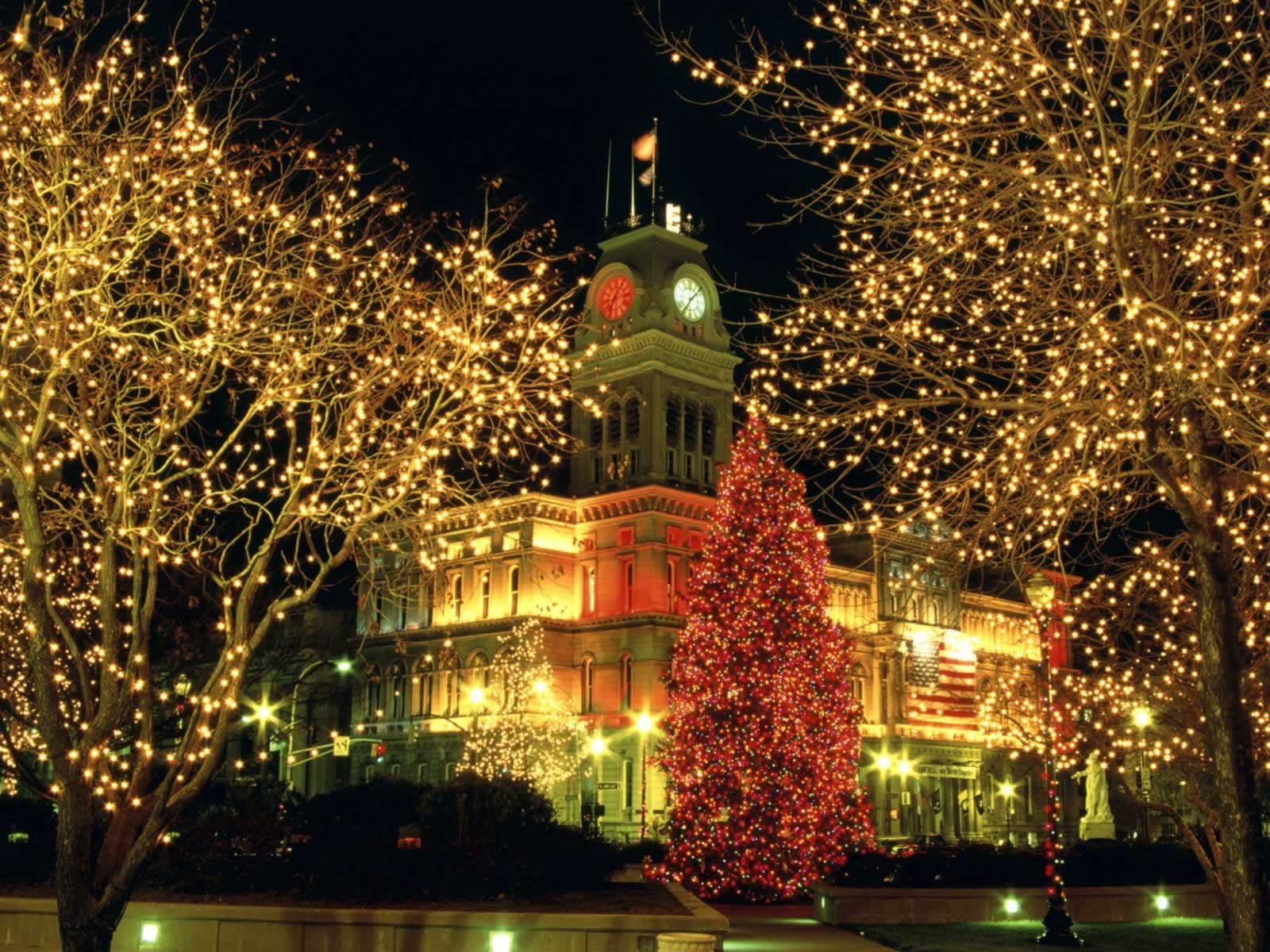 Louisville Lights Kentucky   Christmas Landscapes Wallpaper Image