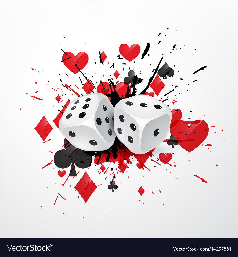 Abstract Dice Background With Splatter And Vector Image