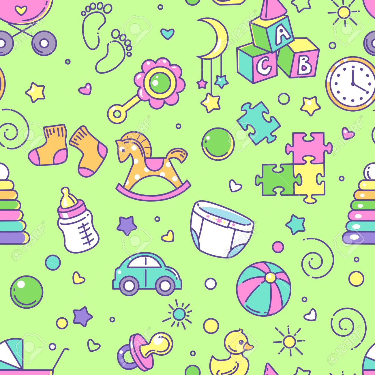 free-download-endless-background-with-baby-stuff-background-for-web