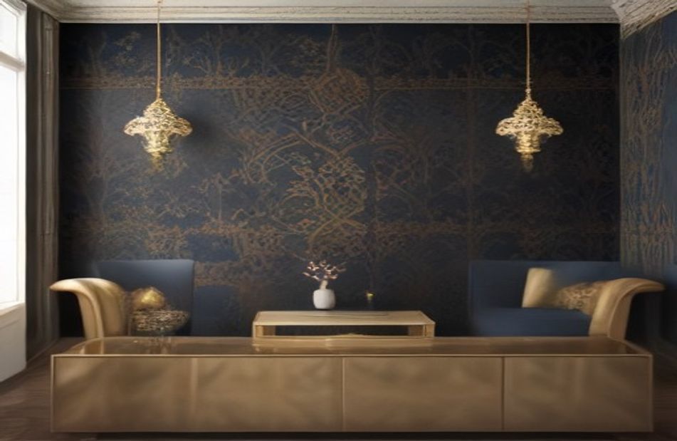 Royal Blue And Gold Wallpaper