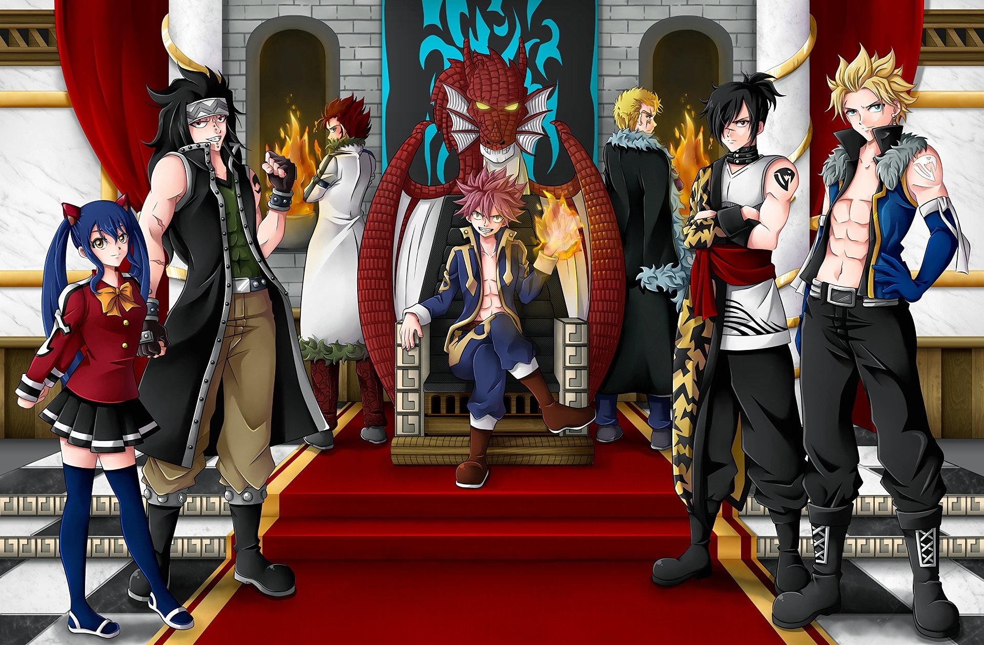 Epic Fairy Tail Hd Wallpaper Featuring Iconic Characters By Celestialrayna