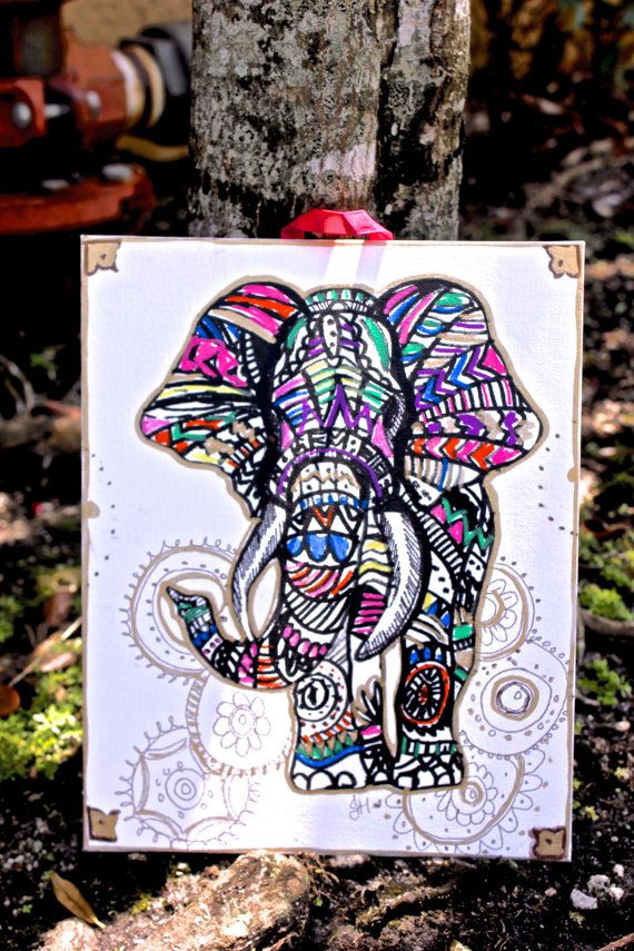 Colorful Tribal Elephant Mandal Background S Wall Hanging