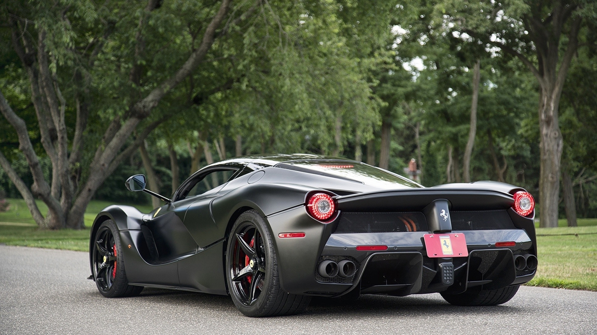 Cars Ferrari Leferrari Matte Black Vehicles Rear HD Wallpaper