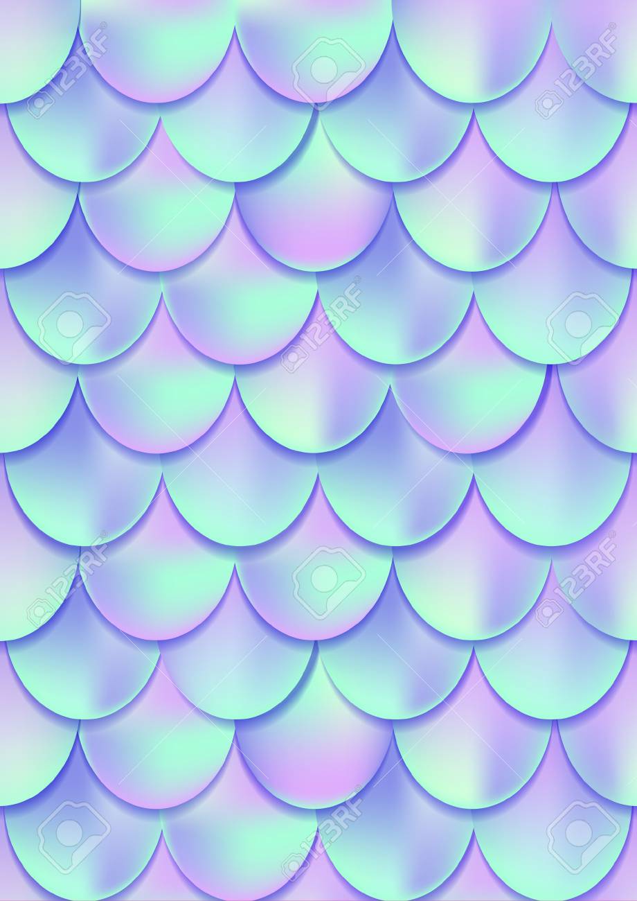 Holographic Mermaid Tail Card Or Background Mesh Gradient