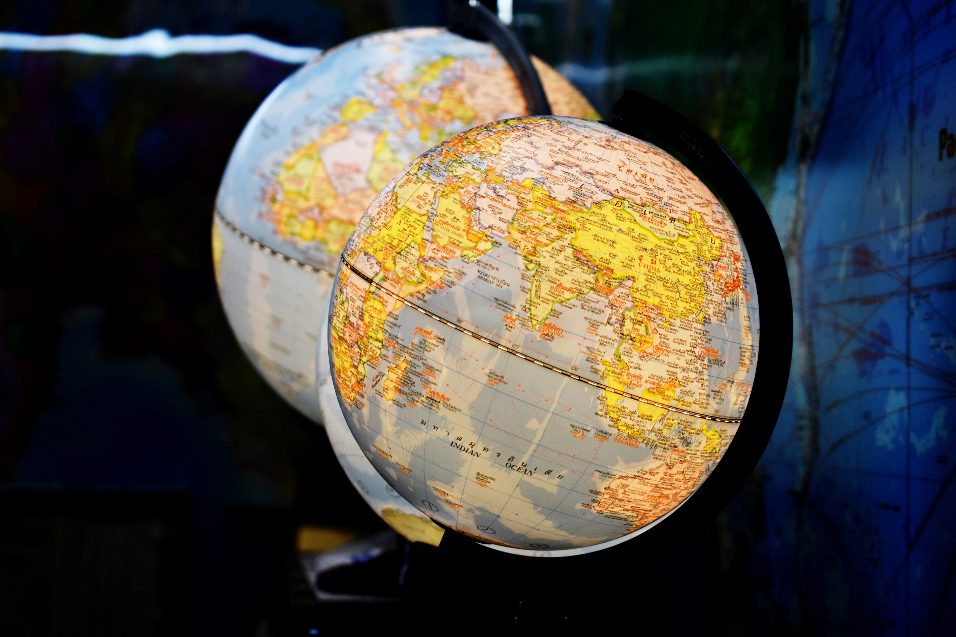 Globe Map 4k HD Wallpaper
