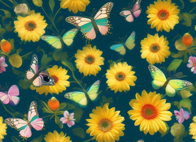Sunflower Butterfly Wallpaper Picture