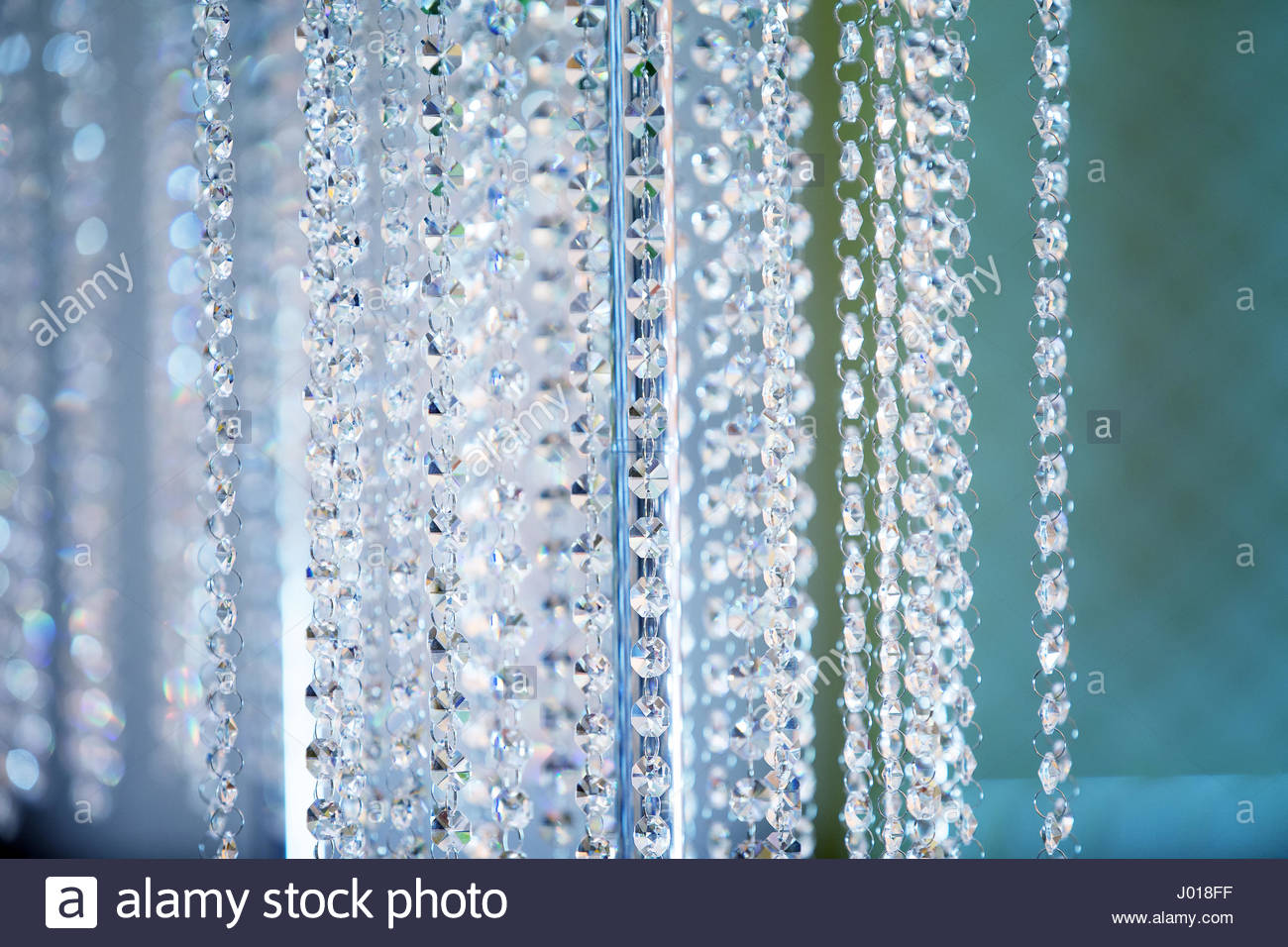 Decoration Crystal Chandelier Background In Cold Colors Stock