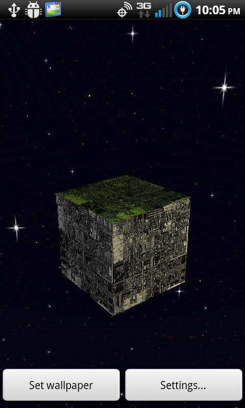 Borg Cube 3d Live Wallpaper Based On The Infamous Star Trek Series