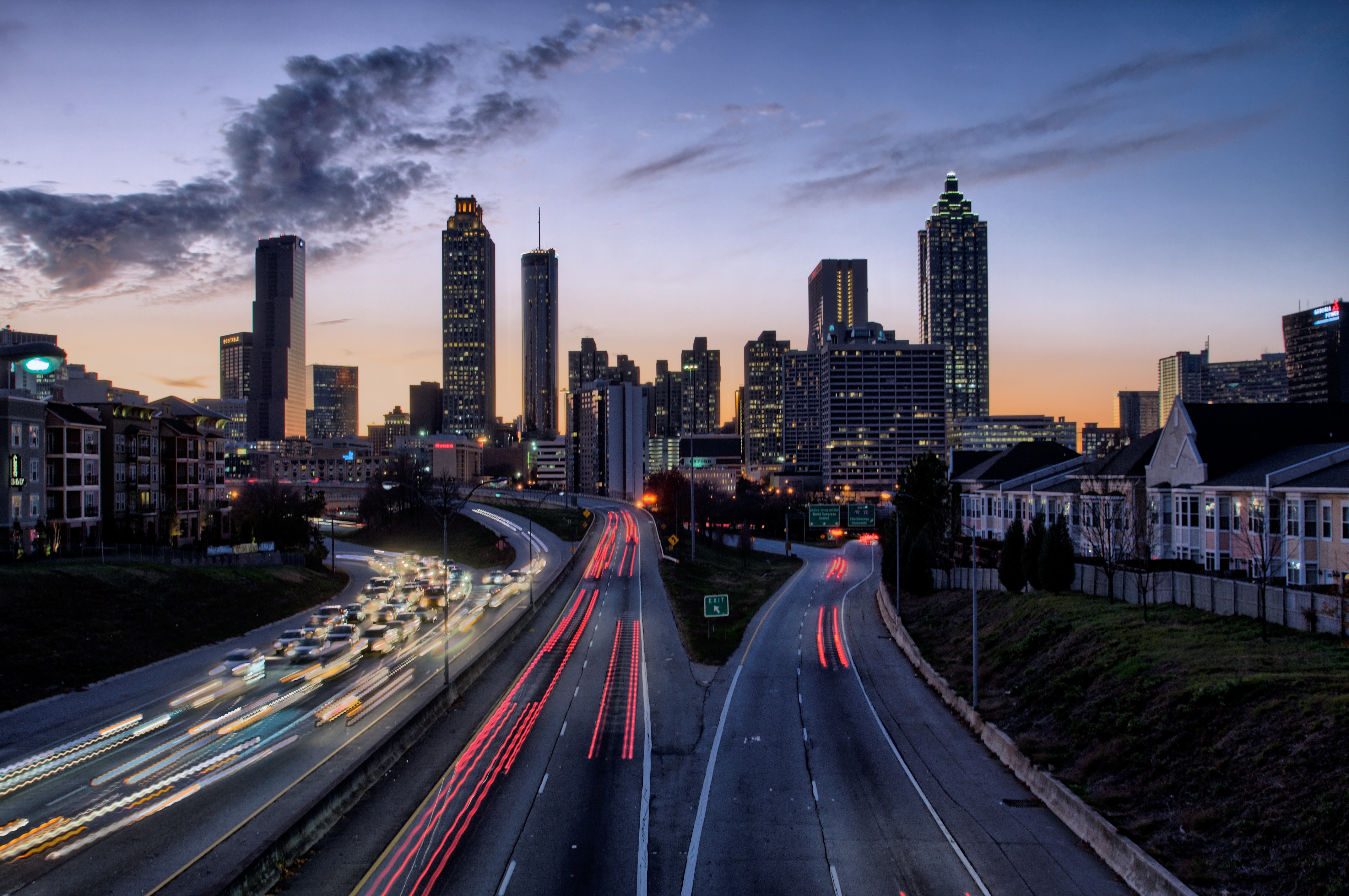 City Of Atlanta Night Skyline HDr Pictures