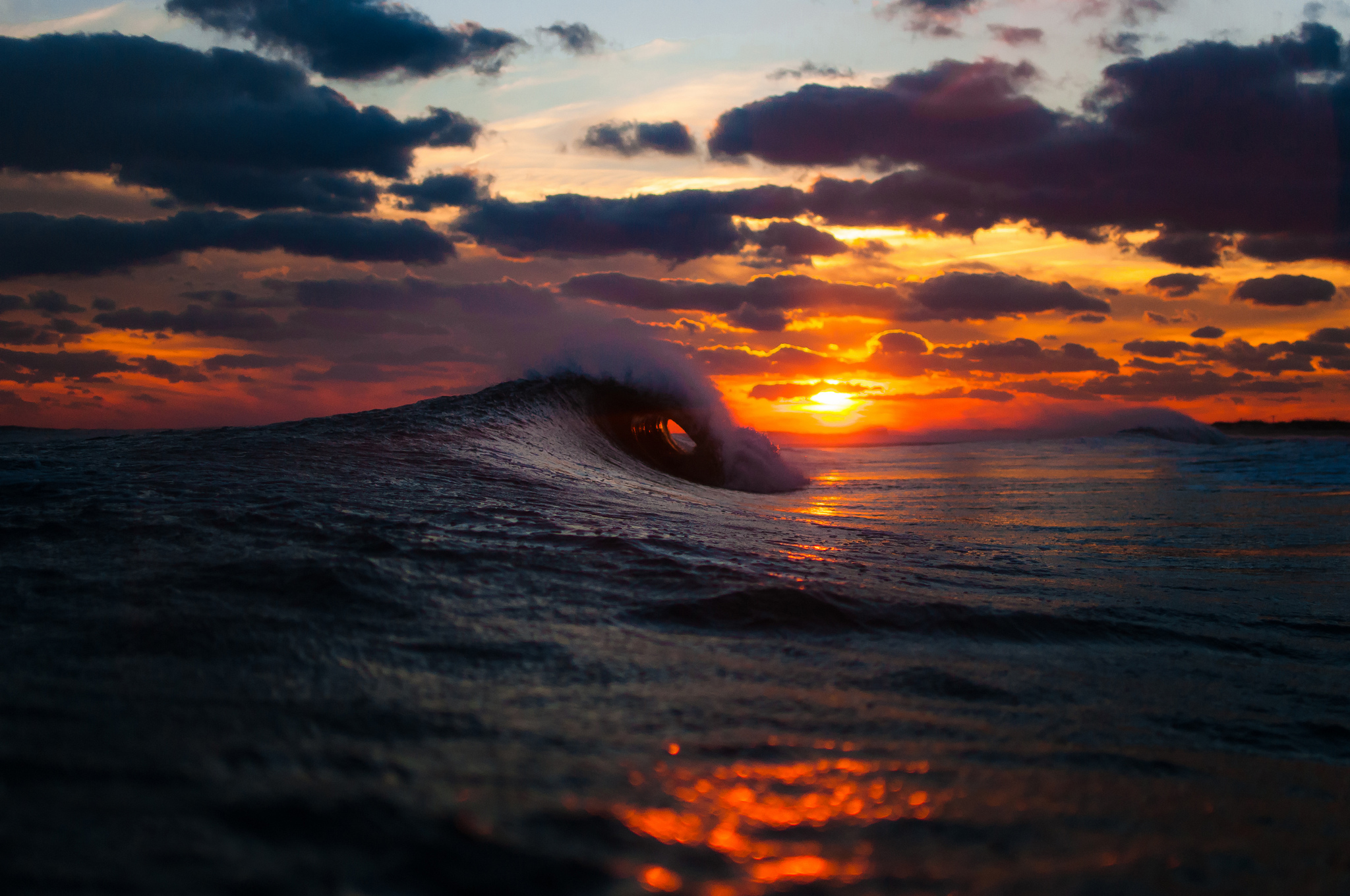 Ocean Waves Sunset Wallpaper First HD