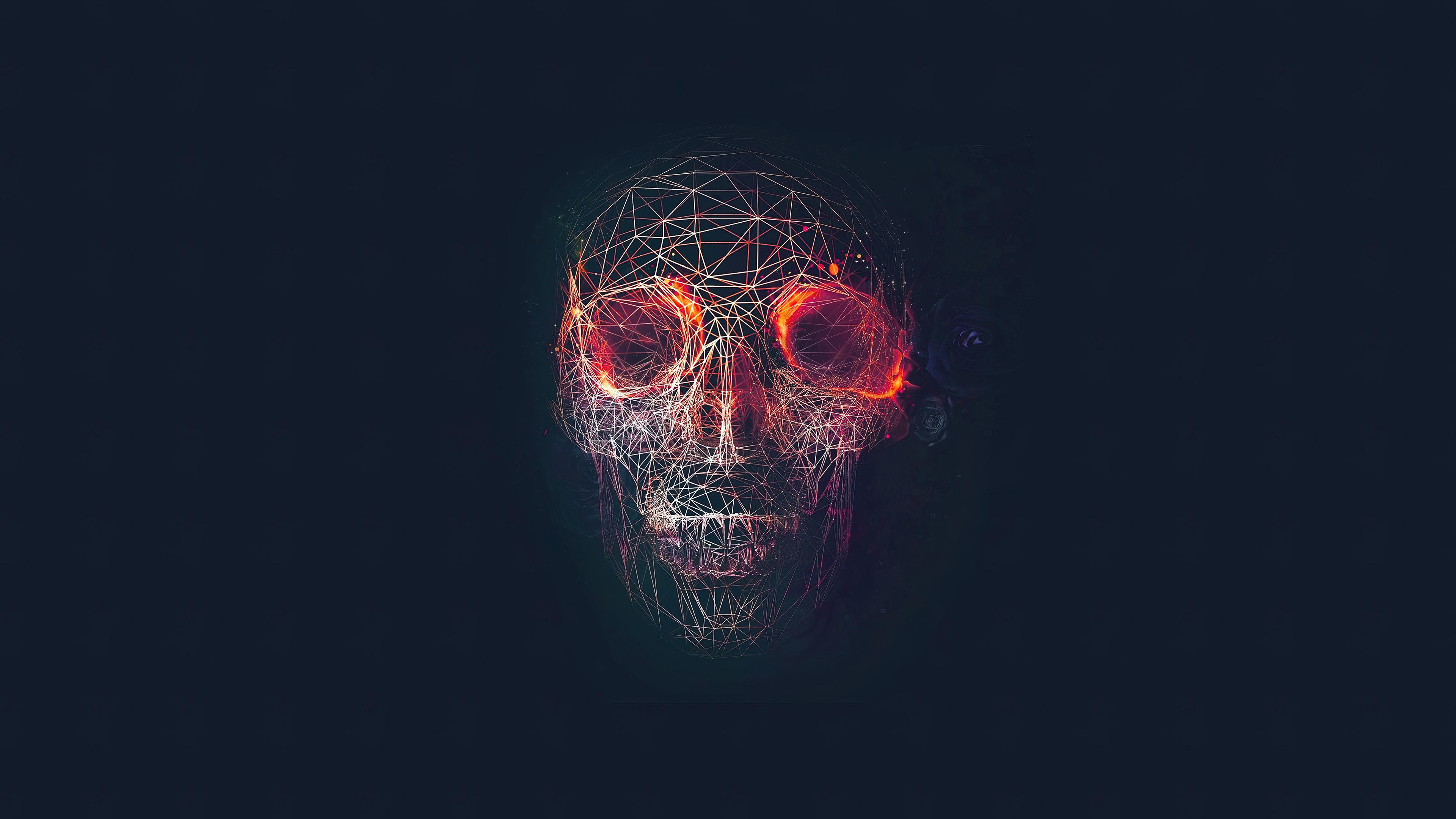 Skull Abstract Digital Art Wallpaper 4k iPhone HD Phone