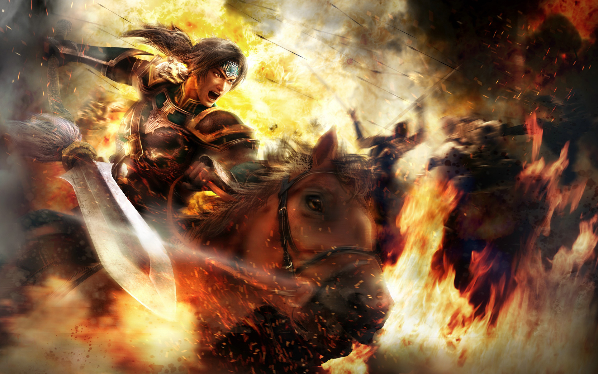 Dynasty Warriors Fantasy Warrior Horse Fire Battle Sword