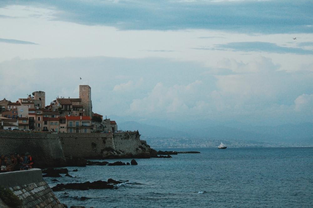Antibes fort surrounded by water wallpaper