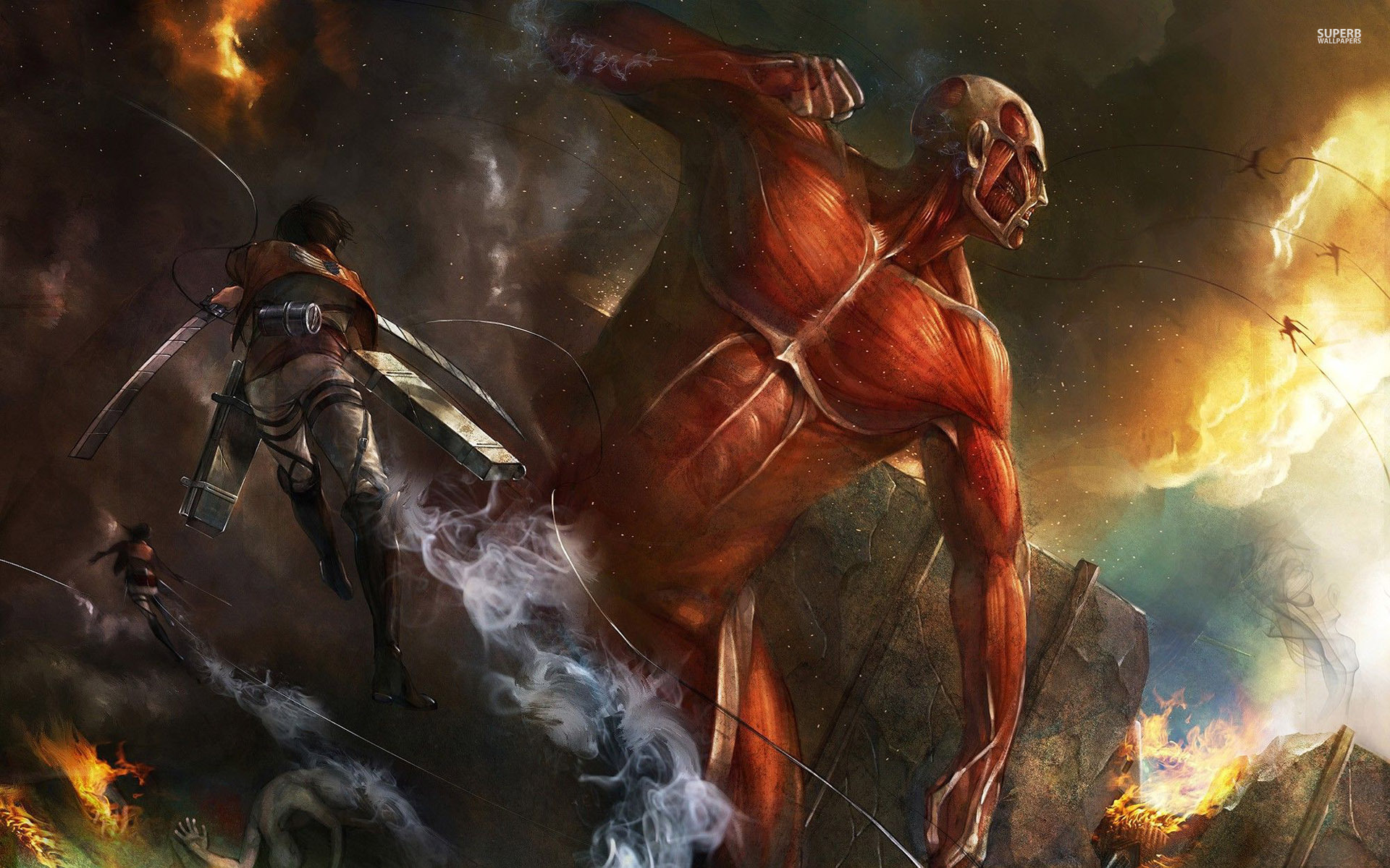 48 Attack On Titan Wallpaper 1366x768 On Wallpapersafari