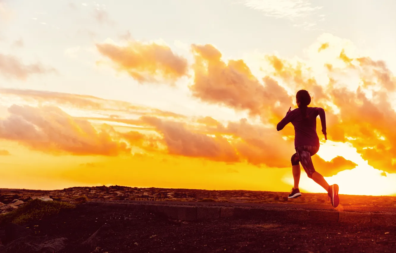 Wallpaper Sunset Fitness Running Jogging Image For Desktop Section