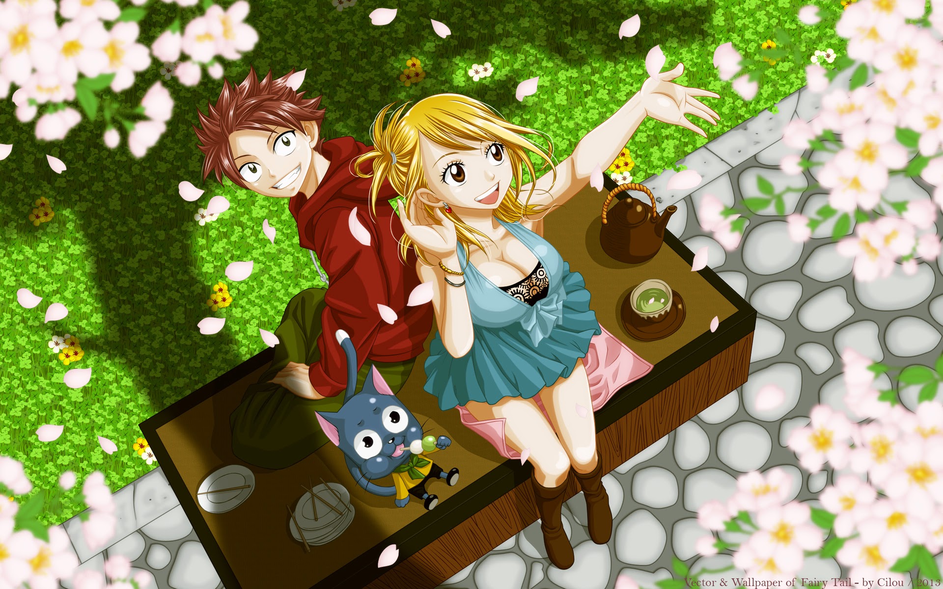 Lucy Natsu Happy Fairy Tail Anime Wallpaper