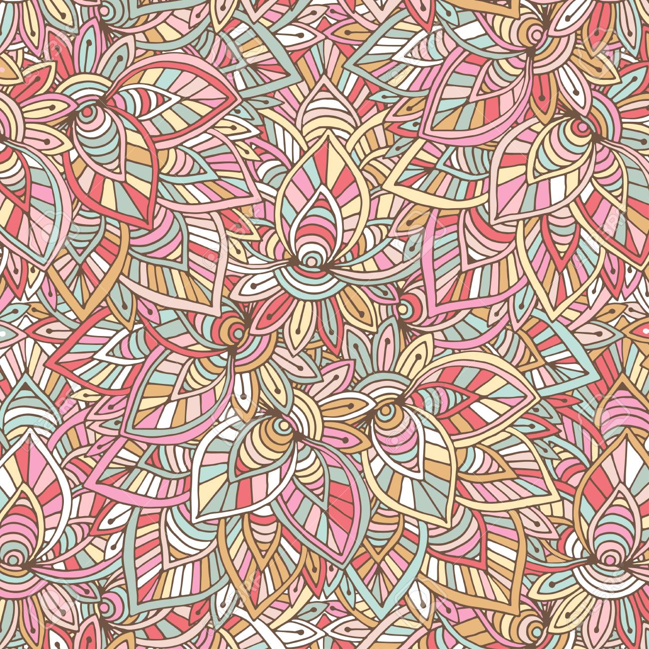 Ornamental Indian Pattern Vector Eastern Background Illustration