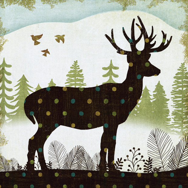 Woodland Dwellers Deer Dots Wall Mural Photo Wallpaper Photowall