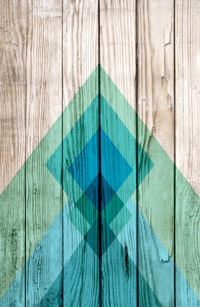 Design On Wood Background Blue Mint Green Art Print By Mercedes