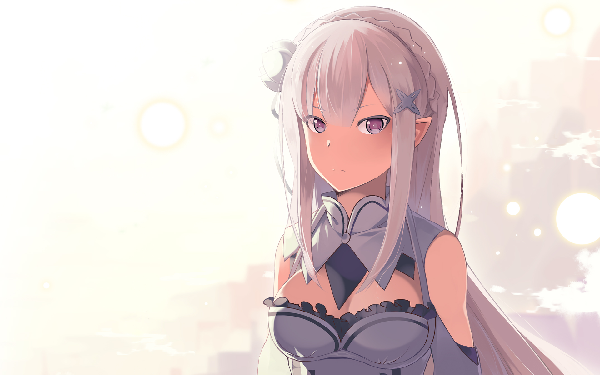 Emilia Subaru Natsuki Anime Re Wallpaper