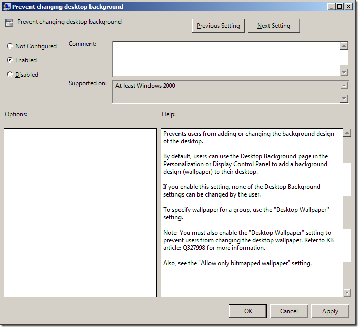 Group Policy settings of the Week 12 Prevent changing desktop