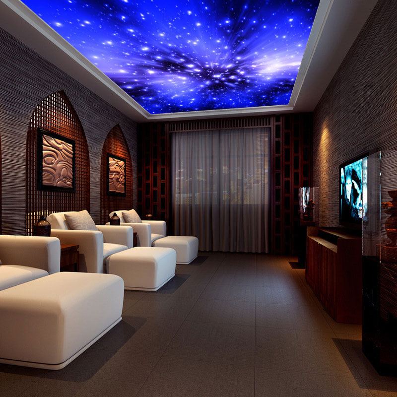 universe starry sky furred ceiling 3d wallpaper galaxy living room 800x800