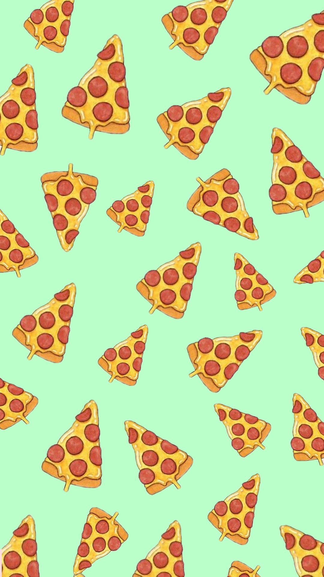 Pizza Pattern Lovers Pastel Colors Wallpaper