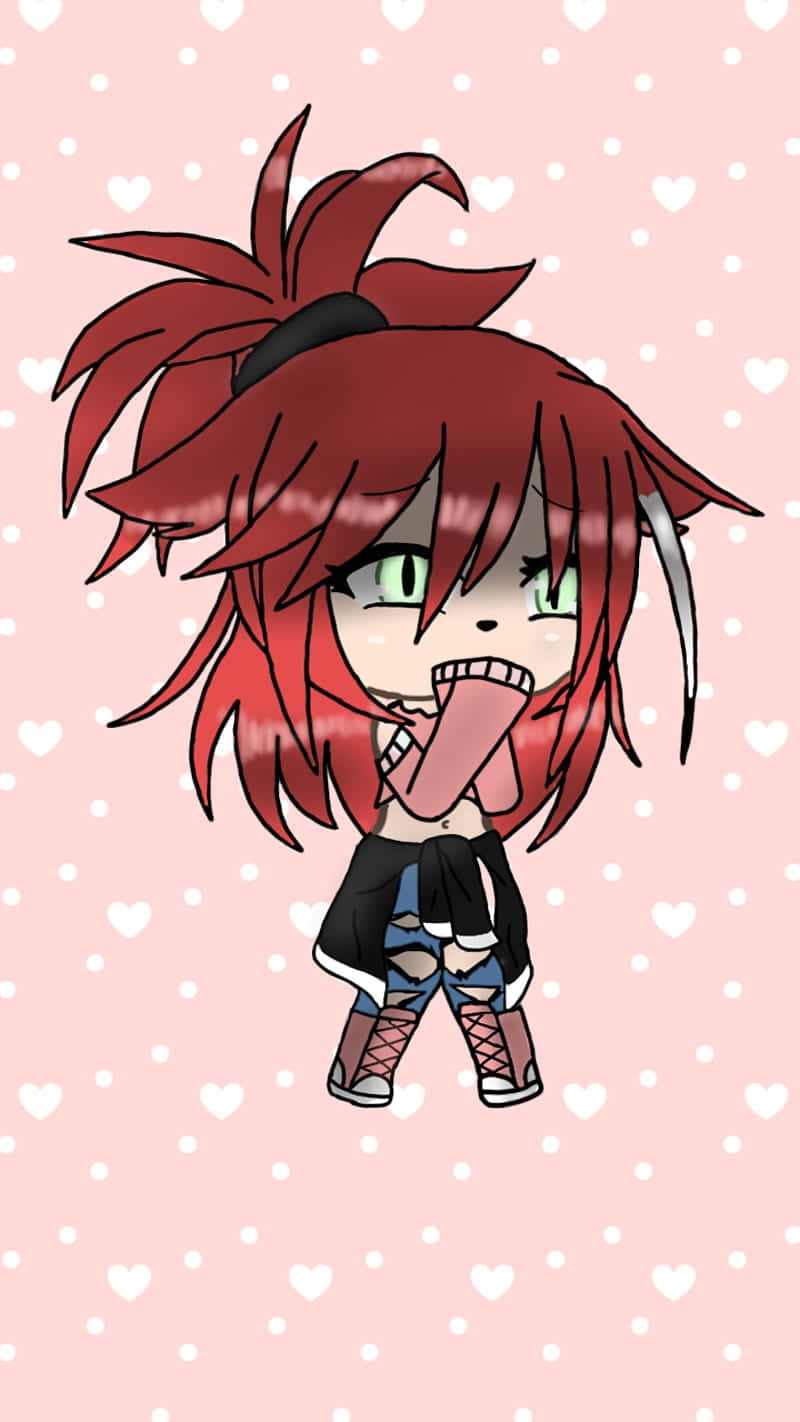 Gacha Life Character Red Hair Pink Wallpaper