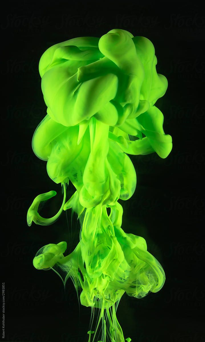Abstract Neon Green Colored Clouds In Water By Robert Kohlhuber