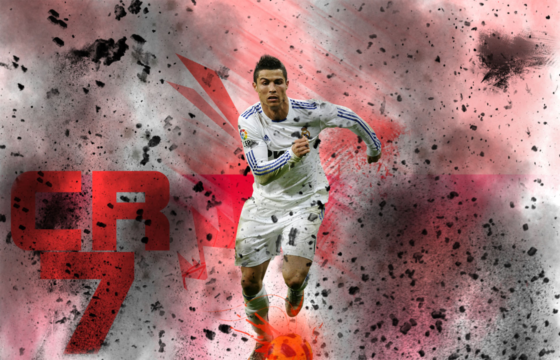 Cristiano Ronaldo CR7 in Action - Dynamic Football Wallpaper