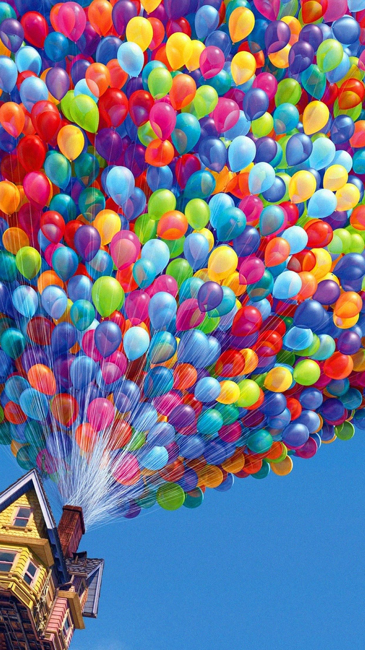 Colorful Balloons House Up Movie Android Wallpaper Disney Phone